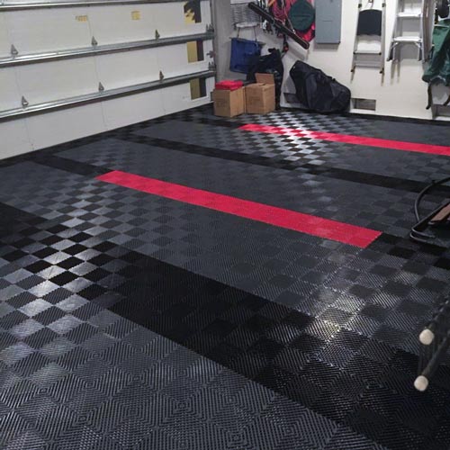 Wet area snap together garage floor tiles