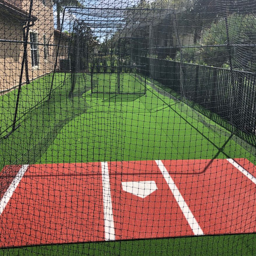 Clay look batting mat in cage