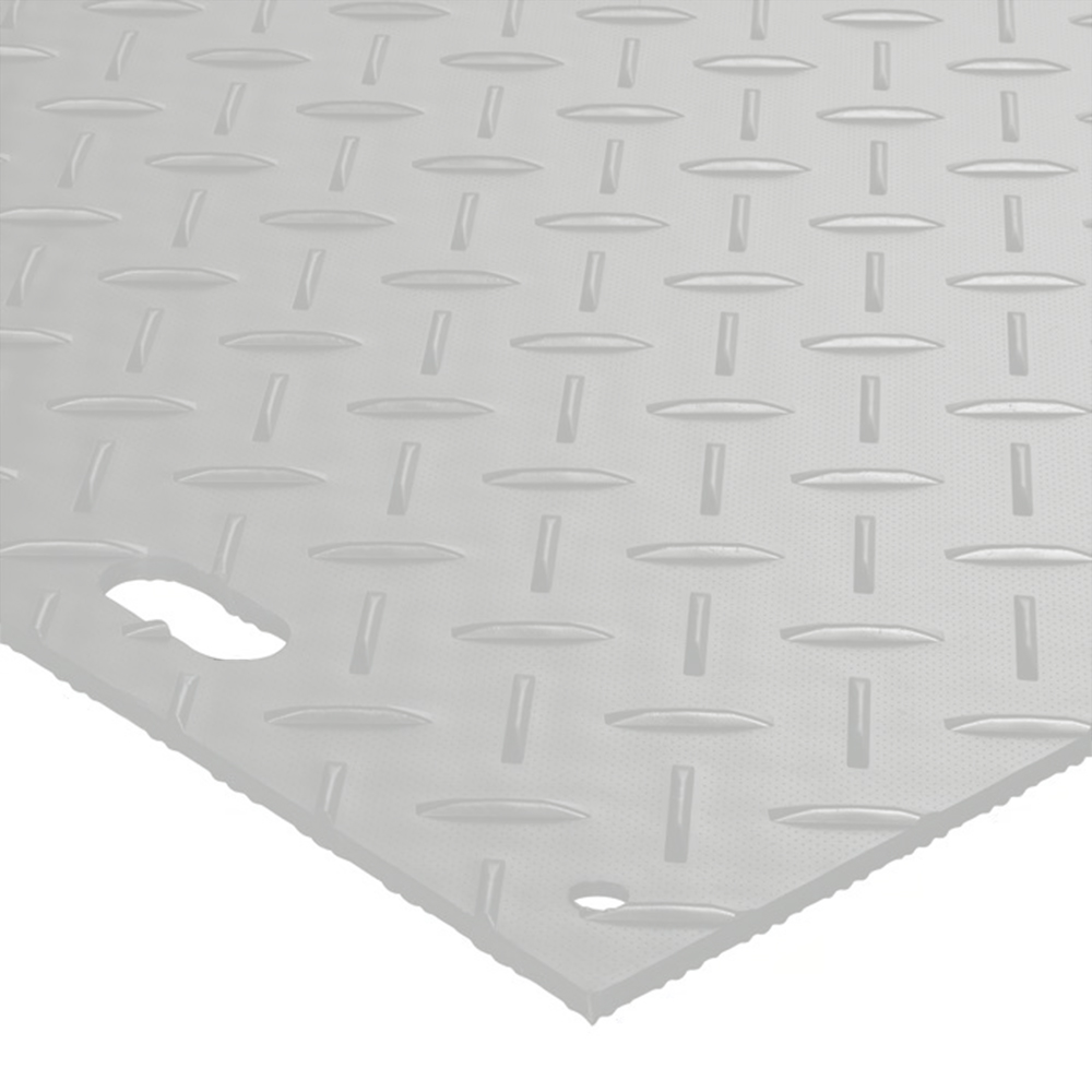 MambaMat Ground Protection Mat Natural 1/2 Inch x 4x8 Ft. corner of diamond texture with hand holds