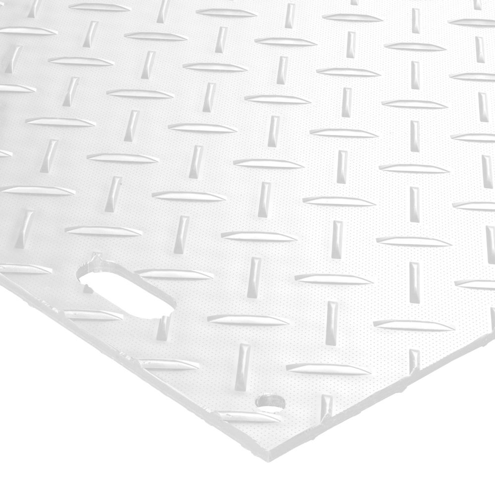 MambaMat Ground Protection Mat Natural 1/2 Inch x 4x8 Ft. corner of diamond texture with hand holds