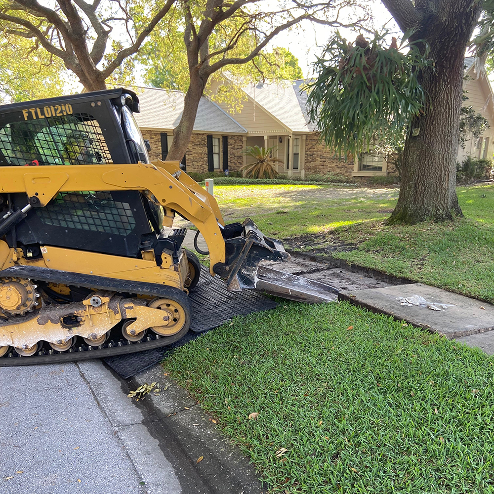 Pouring the mud mat for the Golf Pit