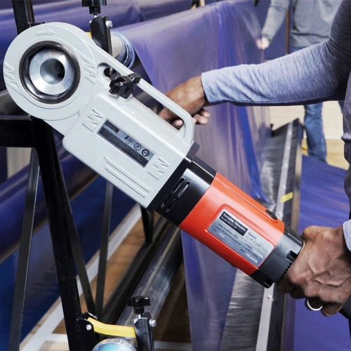 power winder for vinyl gym floor cover installation