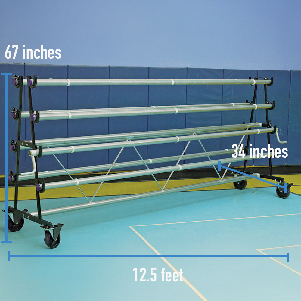 Safety Storage Racks 6 Rollers dimensions