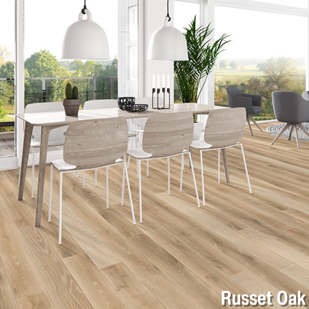 Castle Oak Engineered Hardwood Planks 31.3 Sq Ft per Carton Russet Oak Dining Room