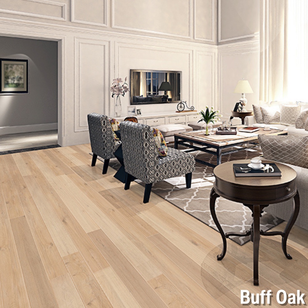 Castle Oak Engineered Hardwood Planks 31.3 Sq Ft per Carton Buff Oak Sitting Room