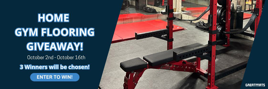 Sign up to win! Home gym rubber flooring giveaway! October 2th - October 16th - Register Today!