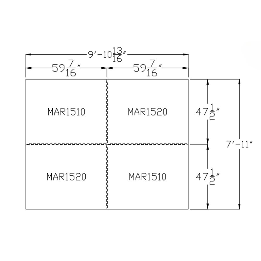 Horse Stall Mats Kits Diagram 8x10 Ft.