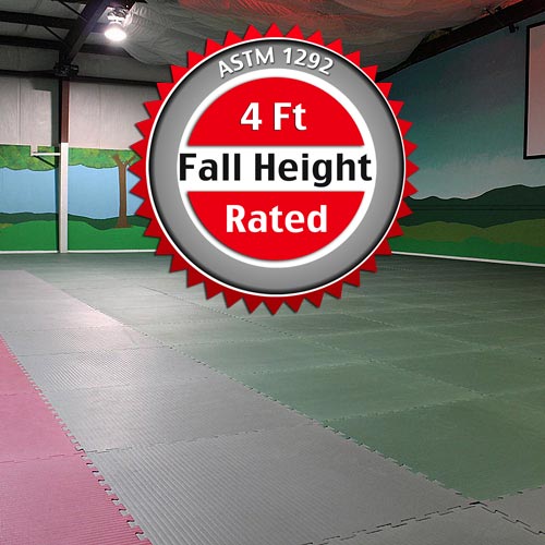 Fall safety rated flooring tiles are dense
