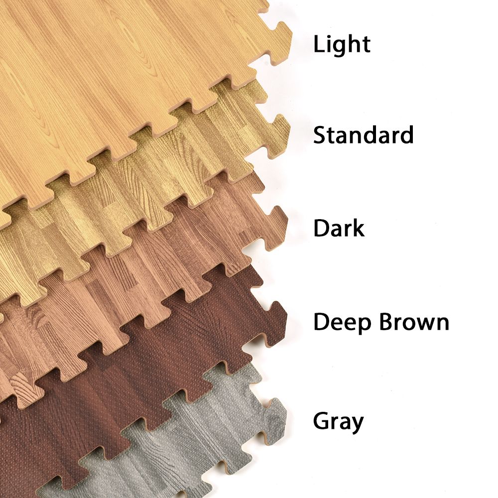 Interlocking Wood Floor Tiles Foam Mat full tile angle.