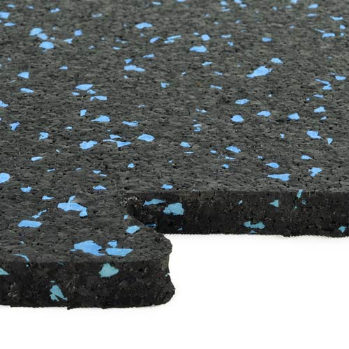 Rubber Tile Interlocking Sport 10% Blue 3/8 Inch x 2x2 Feet