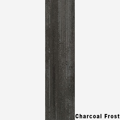 Ingrained Commercial Carpet Plank Neutral .28 Inch x 25 cm x 1 Meter Per Plank Charcoal Frost Full Tile