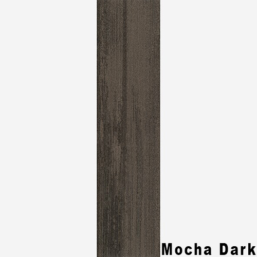 Mocha Dark Full Tile Ingrained Commercial Carpet Plank Neutral .28 Inch x 25 cm x 1 Meter Per Plank