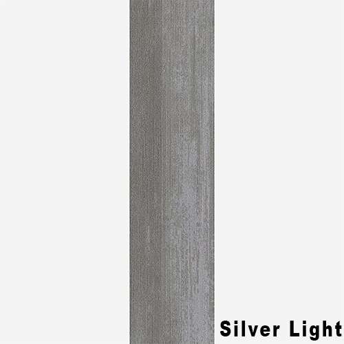 Silver Light Full Tile Ingrained Commercial Carpet Plank Neutral .28 Inch x 25 cm x 1 Meter Per Plank