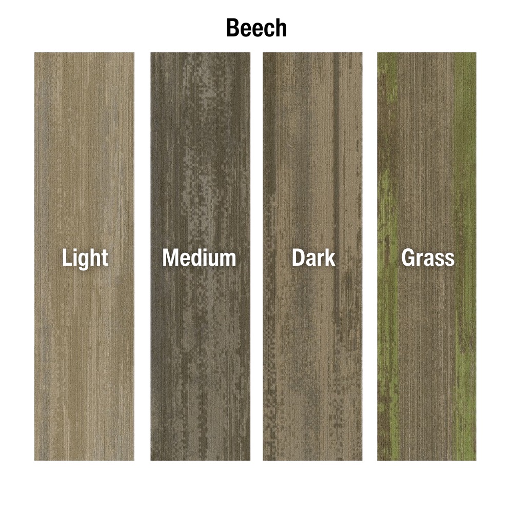 Ingrained Commercial Carpet Plank Colors .28 Inch x 25 cm x 1 Meter Per Plank Beech colors