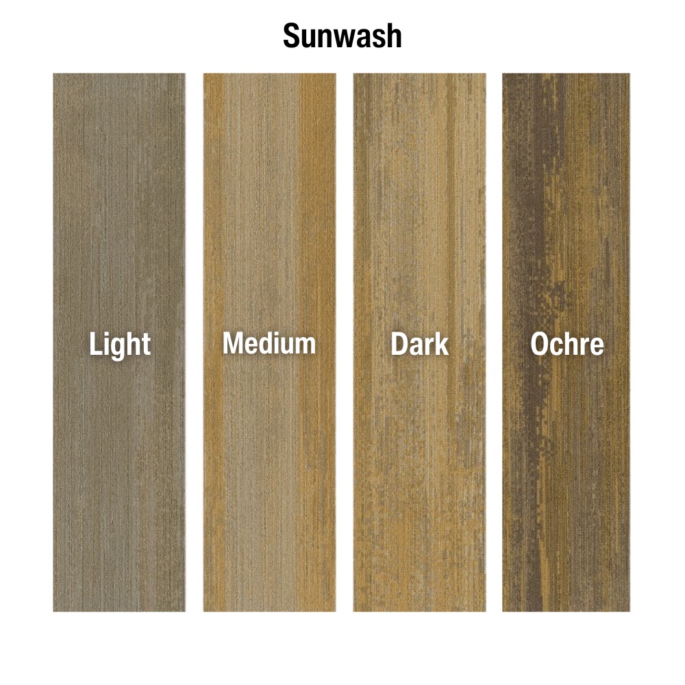 Sunwash Colors Ingrained Commercial Carpet Plank Colors .28 Inch x 25 cm x 1 Meter Per Plank