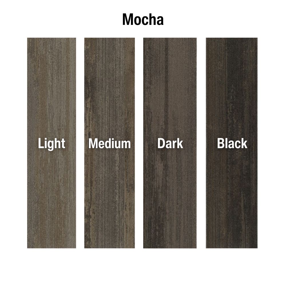 Mocha Colors Ingrained Commercial Carpet Plank Neutral .28 Inch x 25 cm x 1 Meter Per Plank