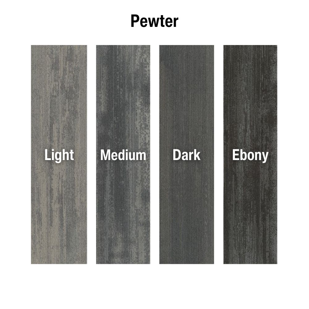 Ingrained Commercial Carpet Plank Neutral .28 Inch x 25 cm x 1 Meter Per Plank Pewter Colors