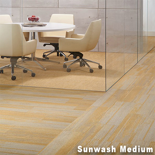 Ingrained Commercial Carpet Plank Colors .28 Inch x 25 cm x 1 Meter Per Plank Meeting Room Sunwash Medium