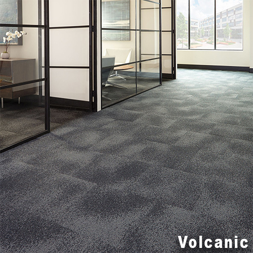 Understatement Commercial Carpet Tile .31 Inch x 50x50 cm per Tile Office hallway with Volcanic colored tiles