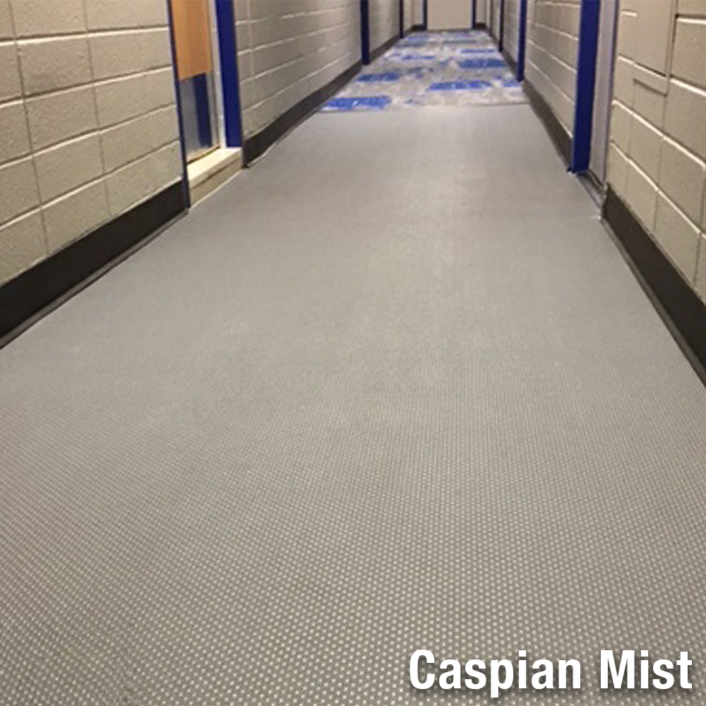 LonPearl Vinyl Install school hallway caspian mist