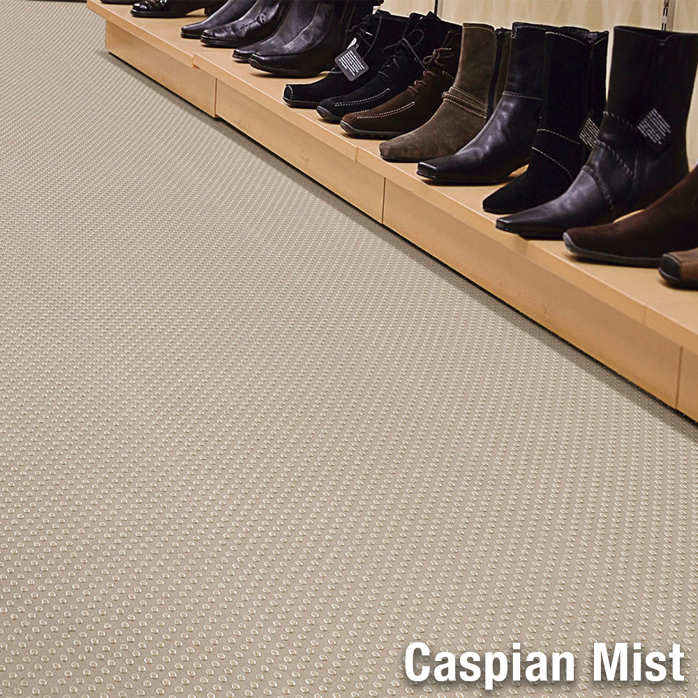 LonPearl Vinyl Install shoe display caspian mist