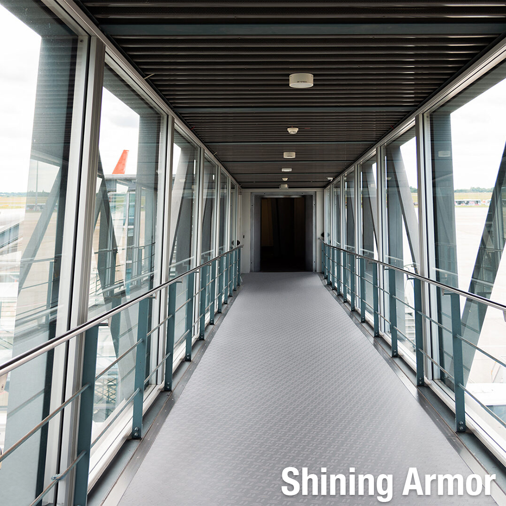 LonPlate Max Vinyl Roll 6x60 Ft. Shining Armor in skyway hallway