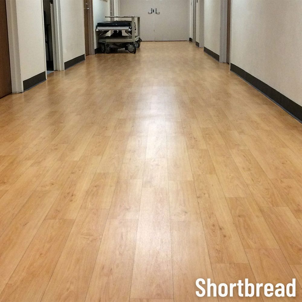 LonWood Madera Commercial Vinyl Rolls 6x60 Ft Shortbread hallway install