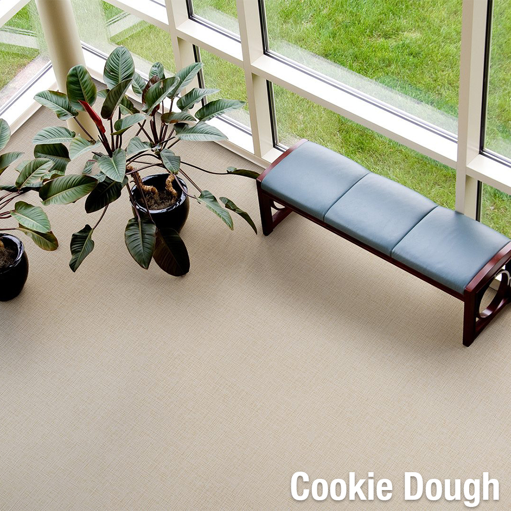 LonWoven Topseal Vinyl Roll 6x60 Ft. Seating area in Cookie Dough