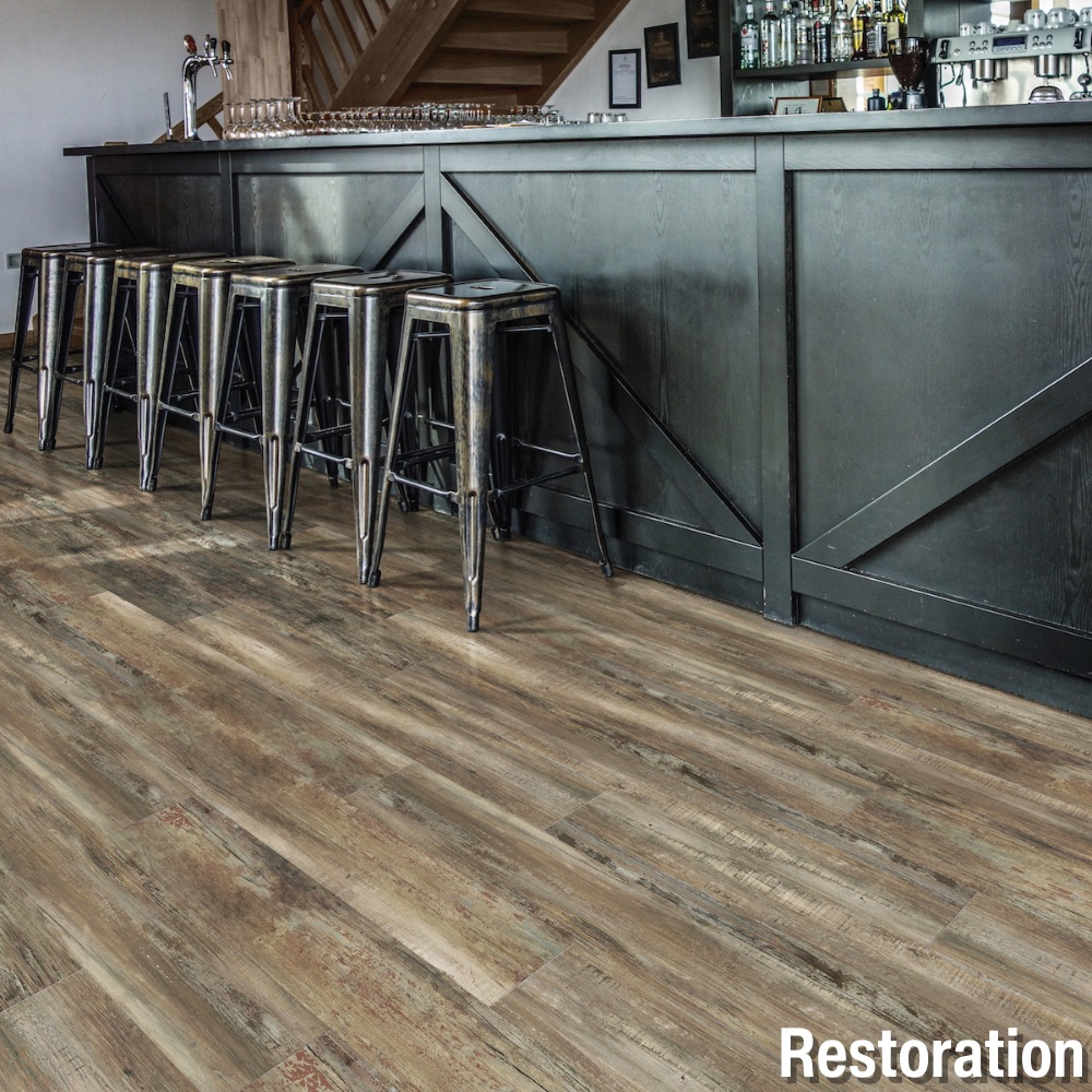 Magnitude Premium Laminate Vinyl Flooring Planks restoration install.