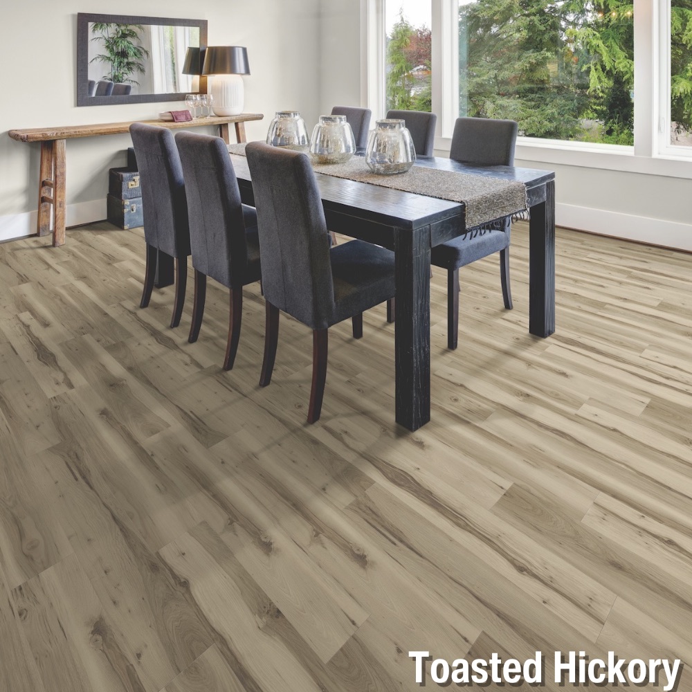 Magnitude Premium Laminate Vinyl Flooring Planks toasted hickory install.