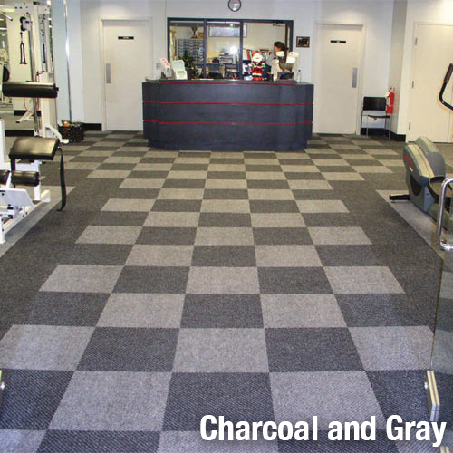 Heavy Duty Carpet Tile - 20 Per Carton Gray Checkerboard