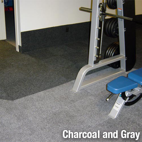 Diagonal Heavy Duty Carpet Tile Gray Hallway