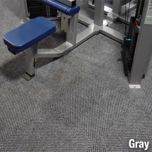 Diagonal Heavy Duty Carpet Tile Gray Close