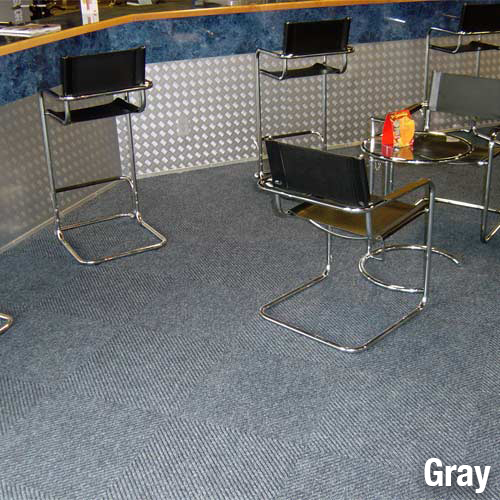 Diagonal Heavy Duty Carpet Tile Gray Counter