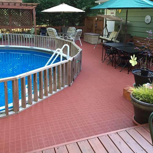 Outdoor Patio Tile Pool Surround Installation