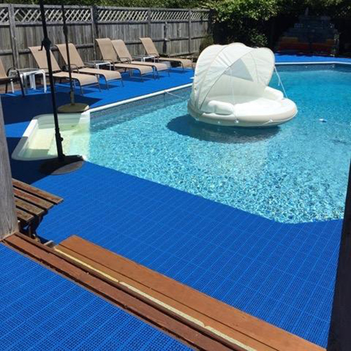 blue patio pool deck flooring tiles for backyard pool