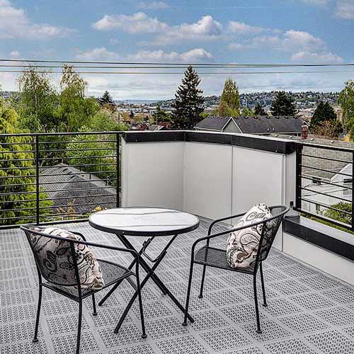 rooftop terrace with lightweight tiles