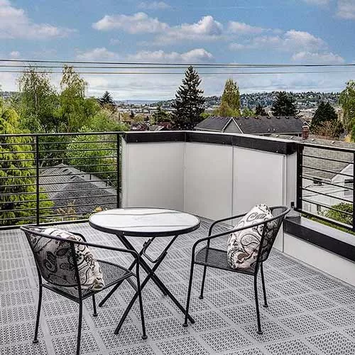 PVC Plastic Tiles for Small Rooftop Decking Ideas