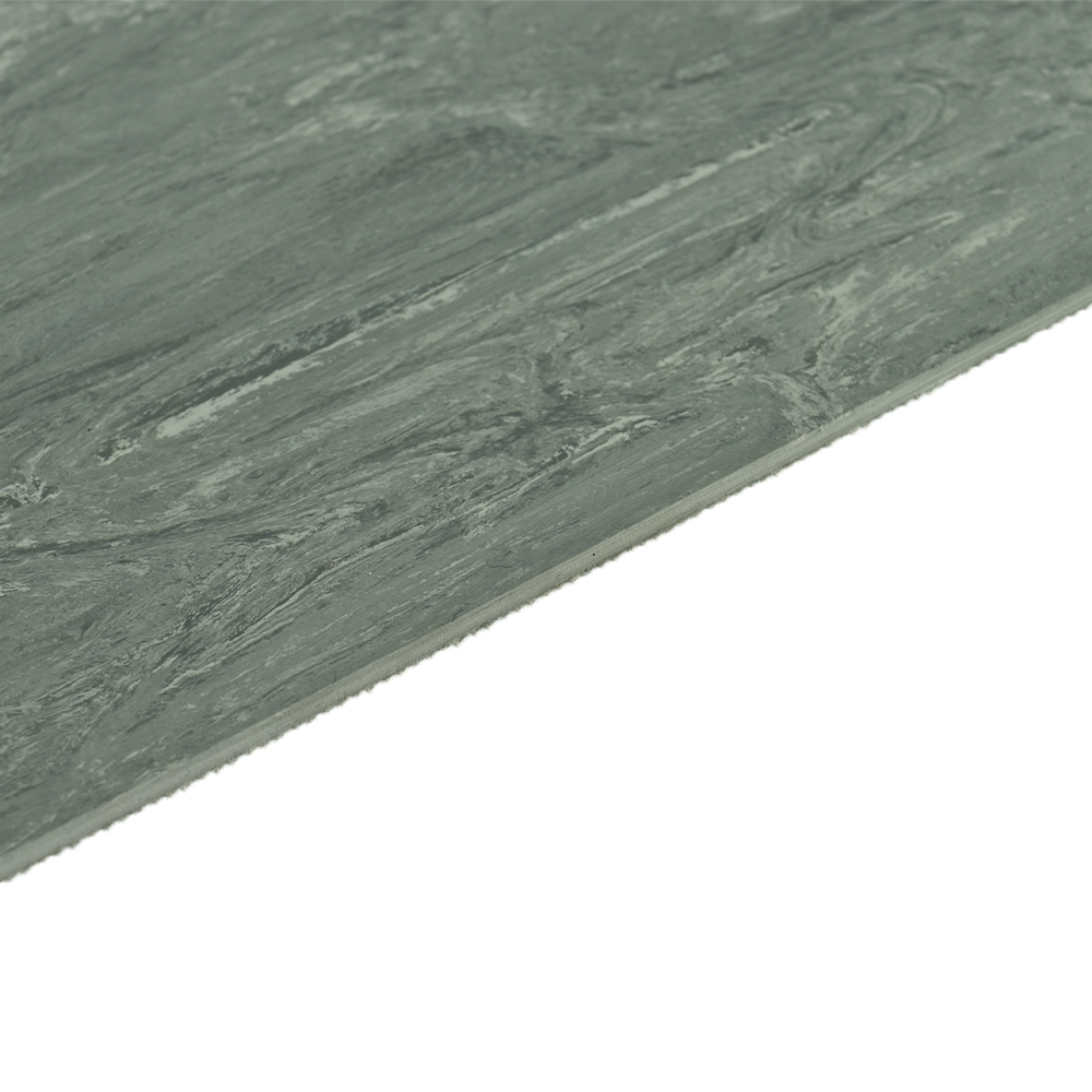 Edge view of Standard XL Tap Dance Marley Roll Dark Marble Gray 79 Inches x 65.71 Ft.