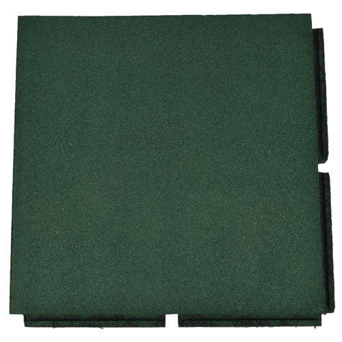 Green rubber playground tiles