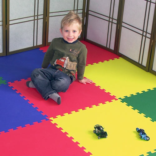 colorful foam mats interlock for kids play area