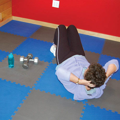 Premium foam exercise mats with floor aerobics