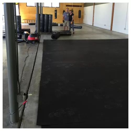 Gym Rubber Flooring Roll 3 8 In 25 Ft Black Stocked [ 500 x 500 Pixel ]
