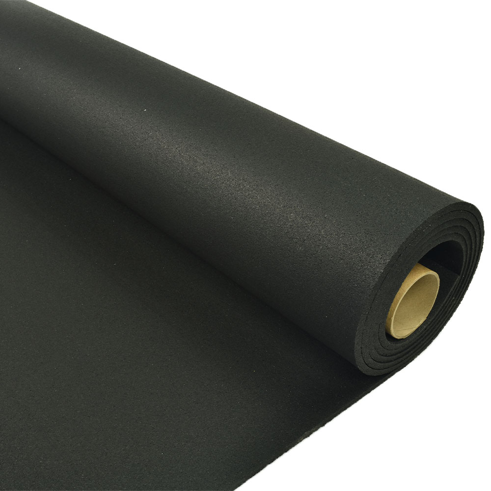 Rolled Rubber half Inch Black Pacific black roll side