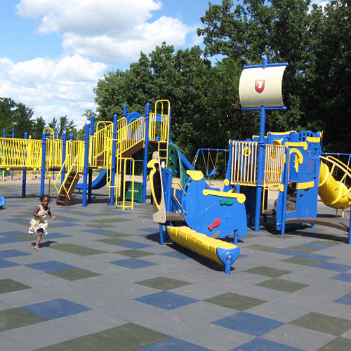 interlocking outdoor rubber playground tiles