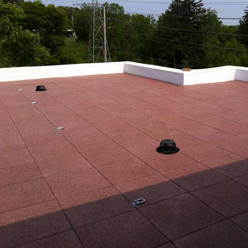 flat roof deck flooring rubber tiles