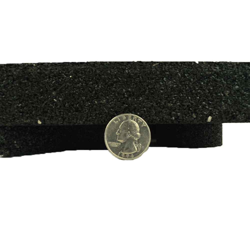 Sterling Walkway Pad Roof Top Black 2 Inch x 2x2 Ft. with coin to show thickness