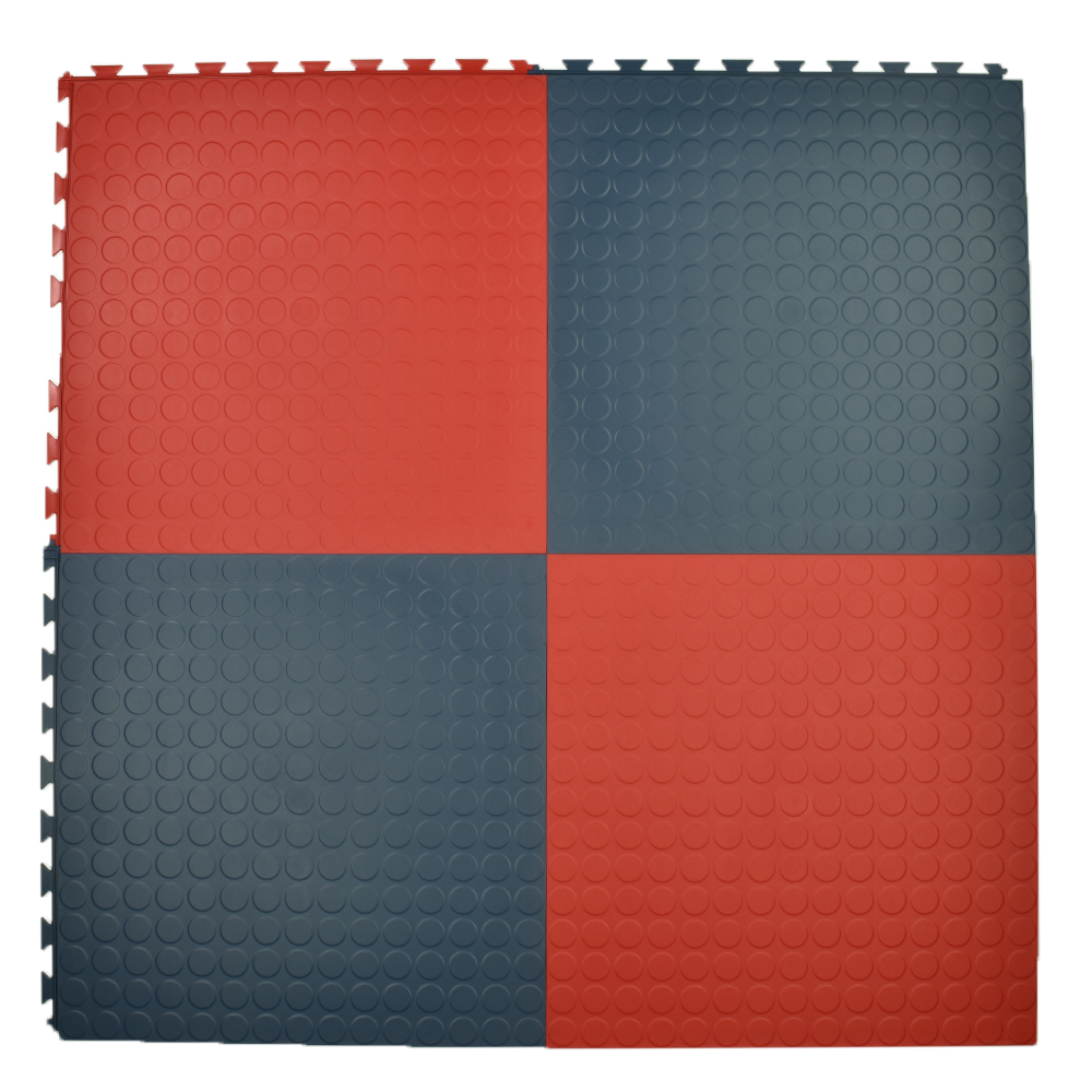 2 red and 2 blue tuffseal tiles connected