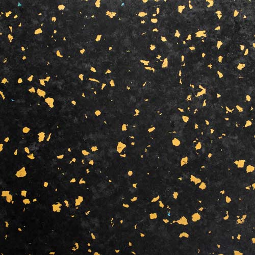 Gold close-up Rubber Tile Interlocks with Borders 10% Color Custom 8mm 