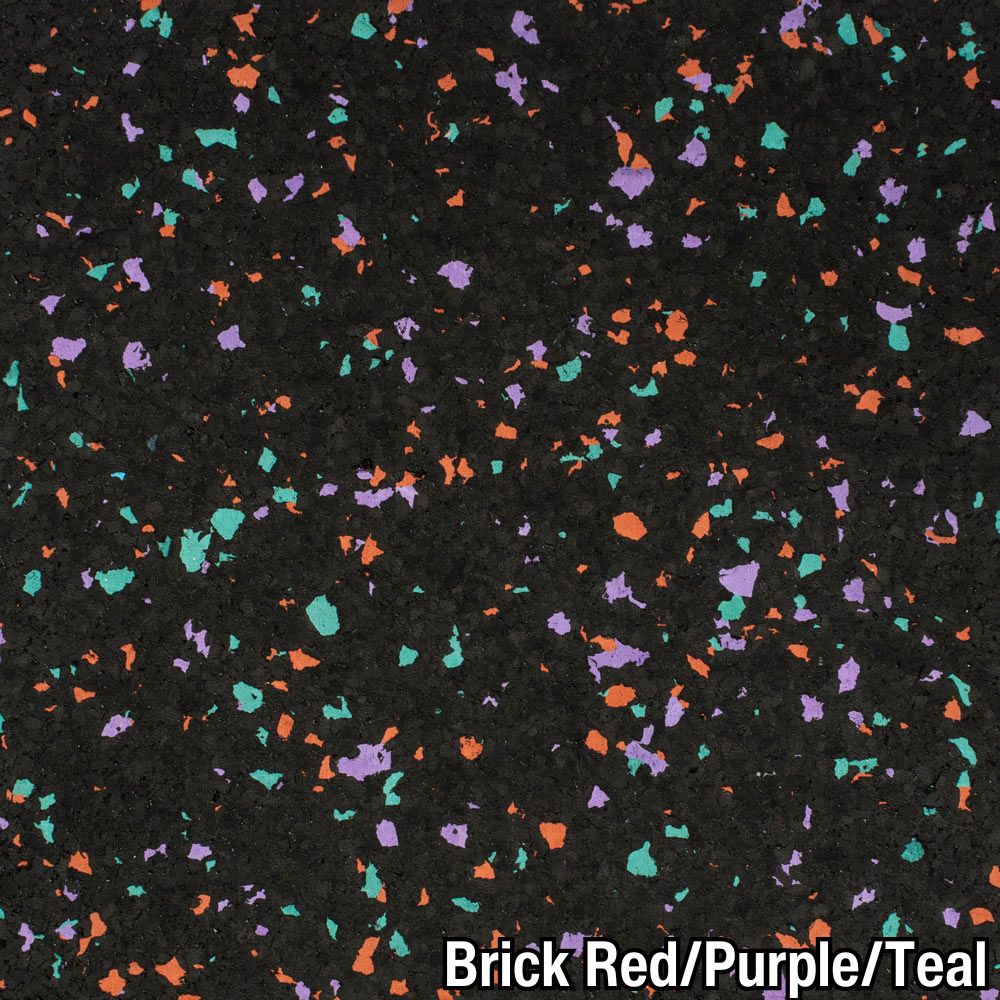 Brick Red/Purple/Teal close-up of Straight Edge Tile 10% Color Custom CrossTrain 8 mm